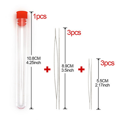 5 TK avatud kumerad pärlimisnõelad Ehete valmistamise tööriistad Roostevabast terasest nõel helmeste keermestamiseks DIY kaelakee käevõru