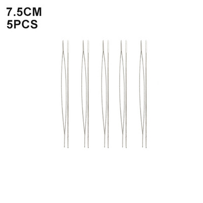5 TK avatud kumerad pärlimisnõelad Ehete valmistamise tööriistad Roostevabast terasest nõel helmeste keermestamiseks DIY kaelakee käevõru