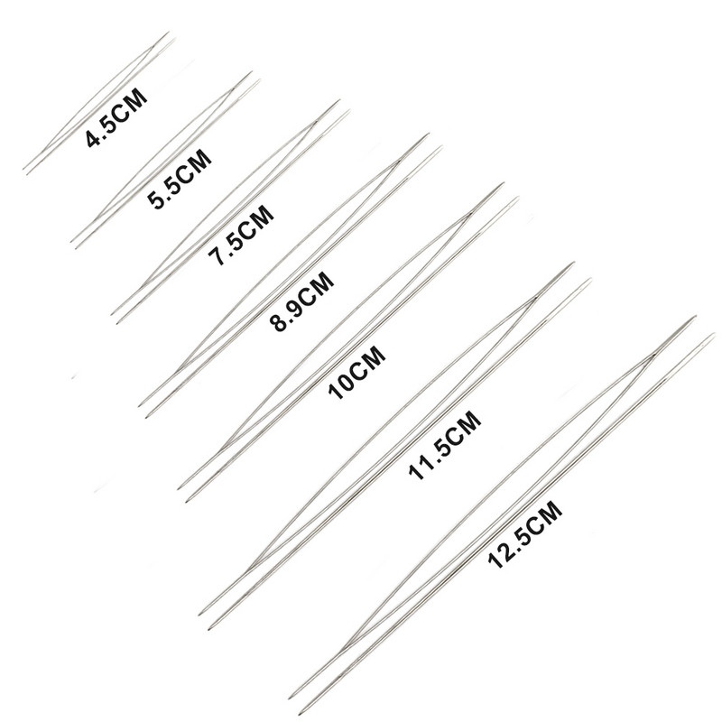 5 TK avatud kumerad pärlimisnõelad Ehete valmistamise tööriistad Roostevabast terasest nõel helmeste keermestamiseks DIY kaelakee käevõru