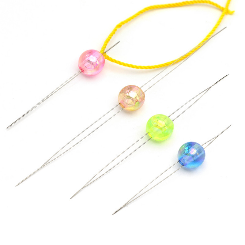 5 TK avatud kumerad pärlimisnõelad Ehete valmistamise tööriistad Roostevabast terasest nõel helmeste keermestamiseks DIY kaelakee käevõru