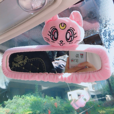 Nouă pernă pentru tetieră cu desene animate drăguță mașină Luna cap de pisică pernă de pluș pentru gât Scaun mașină pernă pentru tetiera Kawaii Accesorii auto pentru fete