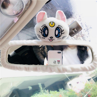 Nouă pernă pentru tetieră cu desene animate drăguță mașină Luna cap de pisică pernă de pluș pentru gât Scaun mașină pernă pentru tetiera Kawaii Accesorii auto pentru fete