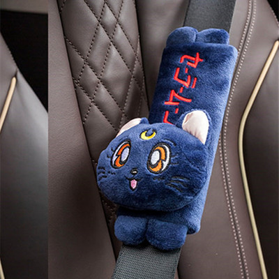 Nouă pernă pentru tetieră cu desene animate drăguță mașină Luna cap de pisică pernă de pluș pentru gât Scaun mașină pernă pentru tetiera Kawaii Accesorii auto pentru fete