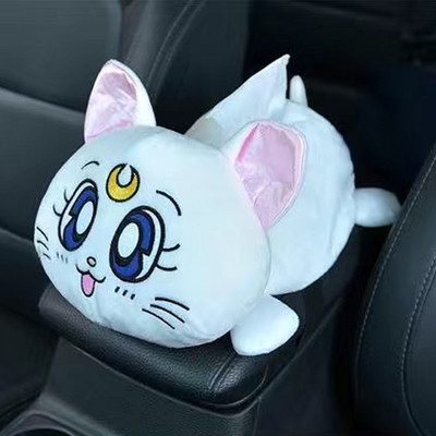 Nouă pernă pentru tetieră cu desene animate drăguță mașină Luna cap de pisică pernă de pluș pentru gât Scaun mașină pernă pentru tetiera Kawaii Accesorii auto pentru fete