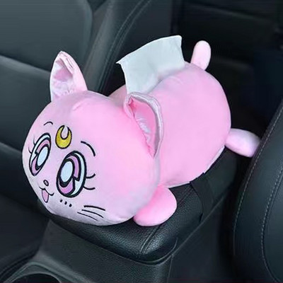 Nouă pernă pentru tetieră cu desene animate drăguță mașină Luna cap de pisică pernă de pluș pentru gât Scaun mașină pernă pentru tetiera Kawaii Accesorii auto pentru fete