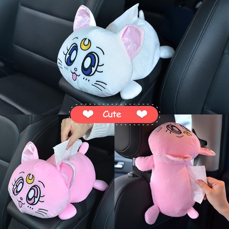 Nouă pernă pentru tetieră cu desene animate drăguță mașină Luna cap de pisică pernă de pluș pentru gât Scaun mașină pernă pentru tetiera Kawaii Accesorii auto pentru fete