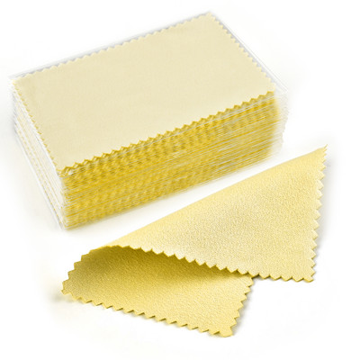 50/10 db 8x8cm-es ezüst polírozó kendő Ékszertisztító foltossággátló, újrafelhasználható puha törlőkendő