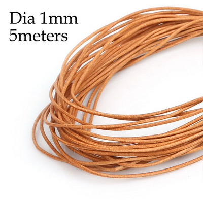 5 metara prirodne boje od prave kožne uzice okruglog užeta za DIY ogrlicu, narukvicu, uže za nakit promjera 1/1,5/2/3 mm