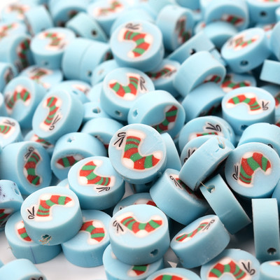 30/50/100 kom/lot Božićne labave perle Perle od polimerske gline Snježne pahuljice Djed Božićnjak perle za izradu nakita DIY narukvica Ogrlica