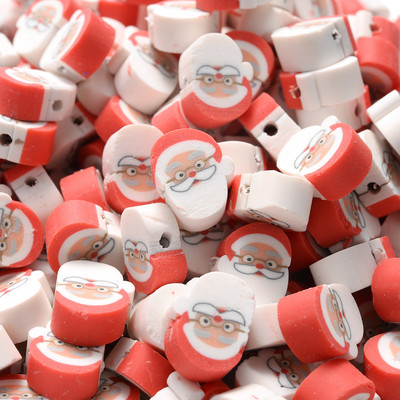 30/50/100 kom/lot Božićne labave perle Perle od polimerske gline Snježne pahuljice Djed Božićnjak perle za izradu nakita DIY narukvica Ogrlica