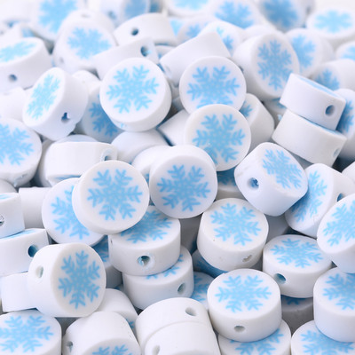 30/50/100 kom/lot Božićne labave perle Perle od polimerske gline Snježne pahuljice Djed Božićnjak perle za izradu nakita DIY narukvica Ogrlica