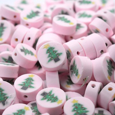 30/50/100 kom/lot Božićne labave perle Perle od polimerske gline Snježne pahuljice Djed Božićnjak perle za izradu nakita DIY narukvica Ogrlica