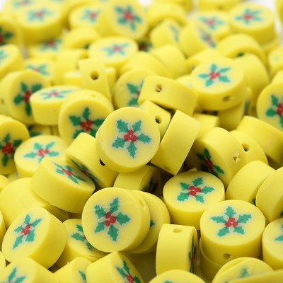 30/50/100 kom/lot Božićne labave perle Perle od polimerske gline Snježne pahuljice Djed Božićnjak perle za izradu nakita DIY narukvica Ogrlica