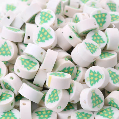 30/50/100 kom/lot Božićne labave perle Perle od polimerske gline Snježne pahuljice Djed Božićnjak perle za izradu nakita DIY narukvica Ogrlica