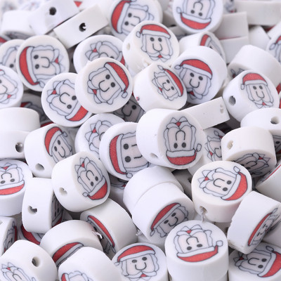 30/50/100 kom/lot Božićne labave perle Perle od polimerske gline Snježne pahuljice Djed Božićnjak perle za izradu nakita DIY narukvica Ogrlica