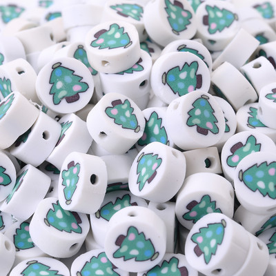 30/50/100 kom/lot Božićne labave perle Perle od polimerske gline Snježne pahuljice Djed Božićnjak perle za izradu nakita DIY narukvica Ogrlica