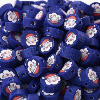 30/50/100 kom/lot Božićne labave perle Perle od polimerske gline Snježne pahuljice Djed Božićnjak perle za izradu nakita DIY narukvica Ogrlica