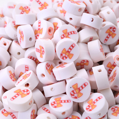 30/50/100 kom/lot Božićne labave perle Perle od polimerske gline Snježne pahuljice Djed Božićnjak perle za izradu nakita DIY narukvica Ogrlica