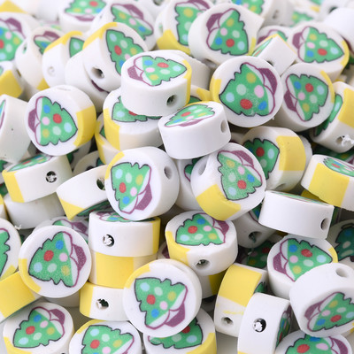 30/50/100 kom/lot Božićne labave perle Perle od polimerske gline Snježne pahuljice Djed Božićnjak perle za izradu nakita DIY narukvica Ogrlica