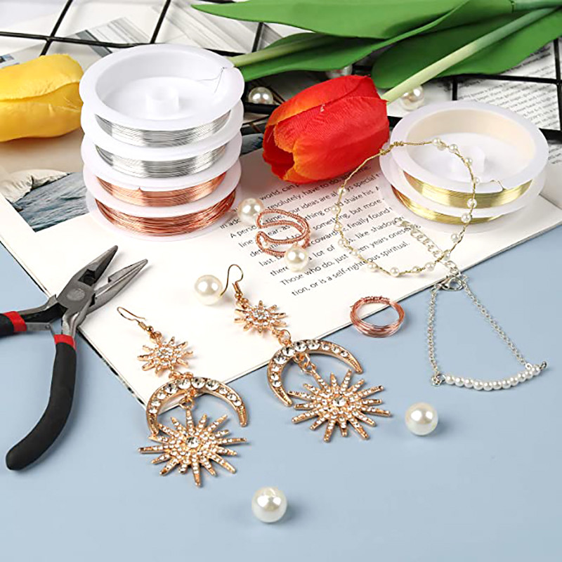 0,2-1 mm bakrena žica metalna nit DIY žica za nakit Zlato/srebro/ružičasto zlato Žica za rukotvorine za izradu nakita Biseri Perle Naušnice Rukotvorine