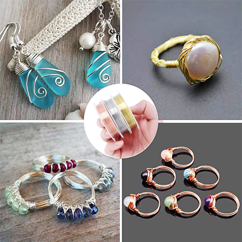 0,2-1 mm bakrena žica metalna nit DIY žica za nakit Zlato/srebro/ružičasto zlato Žica za rukotvorine za izradu nakita Biseri Perle Naušnice Rukotvorine