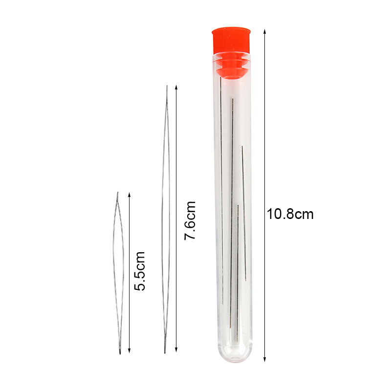 1 set Otvorene igle za perle s velikim okom Alati za narukvice s perlama Ogrlice od nehrđajućeg čelika Igle za samourezivanje konca za pribor za nakit