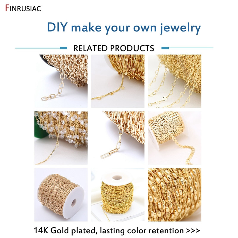 Veleprodajni pribor za lanac s okruglim karikama od 14k pozlaćen 2/3/4/5,5 mm za izradu nakita, DIY narukvica, ogrlica, kalem za lanac