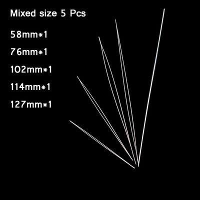 WLYeeS 5Pcs Zakrivljene igle za perle sa središnjim otvorom Alati od nehrđajućeg čelika Igle za perle Uvlačenje konaca Uzica Jednostavna izrada nakita