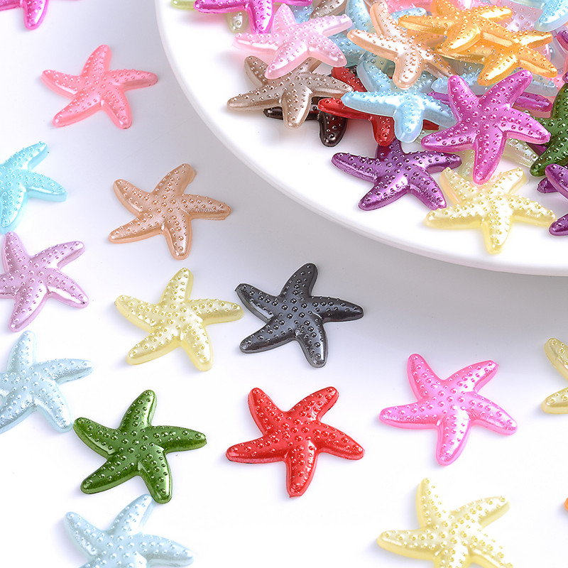 50 komada 20 mm morske zvijezde ABS imitacija bisera zakrpa višebojni materijal za uljepšavanje mobitela diy nakit krem smola dodaci