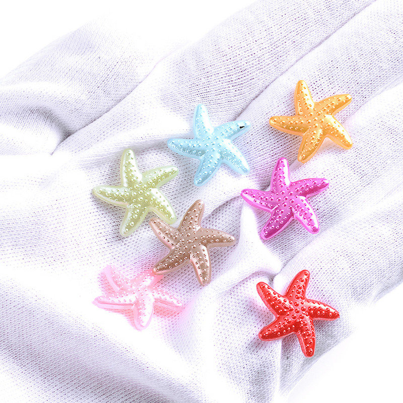 50 komada 20 mm morske zvijezde ABS imitacija bisera zakrpa višebojni materijal za uljepšavanje mobitela diy nakit krem smola dodaci