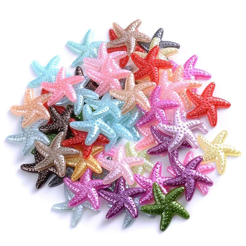 50 komada 20 mm morske zvijezde ABS imitacija bisera zakrpa višebojni materijal za uljepšavanje mobitela diy nakit krem smola dodaci