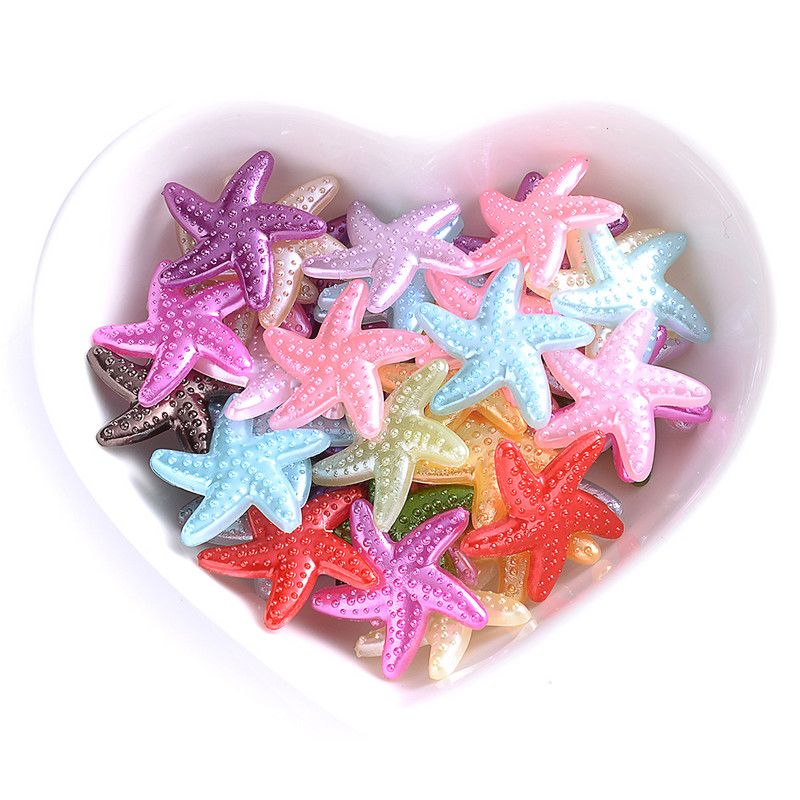 50 komada 20 mm morske zvijezde ABS imitacija bisera zakrpa višebojni materijal za uljepšavanje mobitela diy nakit krem smola dodaci