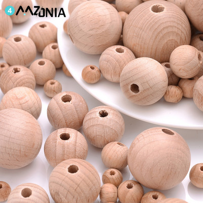 8 10 12 14 15 16 18 20 25 30mm Mărgele din lemn natural Forma rotundă Mărgele distanțiere pentru bușteni FagPentru realizarea de bijuterii Colier brățară DIY