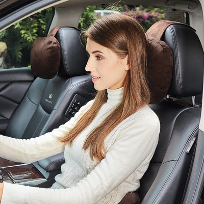 Moda Nouă Pernă pentru gât pentru tetieră pentru mașină Material din piele întoarsă Pernă pentru scaun auto Pernă universală pentru cap de mașină pentru fete/femeie/bărbați patru anotimpuri