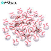 30/50/100 kom 10 mm bejzbol razmaknice perle ravne okrugle sportske potrepštine labave perle za izradu nakita DIY narukvica pričvršćivanje ogrlice