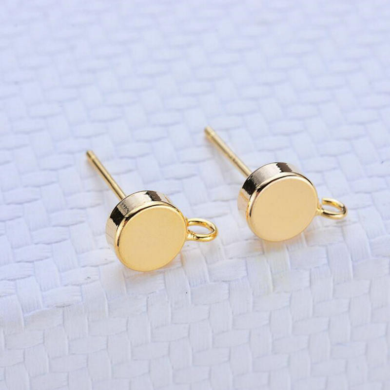 6 mm-es 14K aranyozott sárgaréz kerek fülbevaló, kiváló minőségű ékszerkészítési kellékek barkácsolási kiegészítők