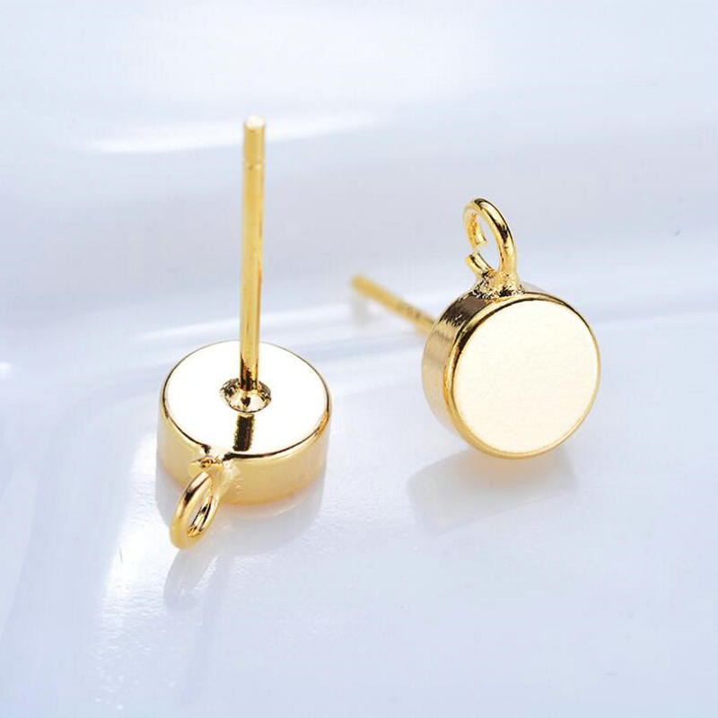 6 mm-es 14K aranyozott sárgaréz kerek fülbevaló, kiváló minőségű ékszerkészítési kellékek barkácsolási kiegészítők