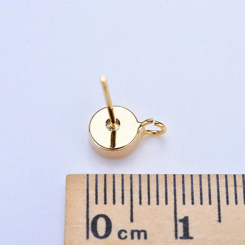 6 mm-es 14K aranyozott sárgaréz kerek fülbevaló, kiváló minőségű ékszerkészítési kellékek barkácsolási kiegészítők