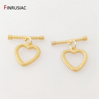 Accesorii pentru fabricarea de bijuterii Placat cu aur de 14K Închizători în formă de inimă Componente de bijuterii pentru realizarea de brățări de colier