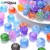 30/50/100 kom 15x9 mm više stilova akrilne perle s velikim rupama, ravne okrugle labave razmaknice za dodatke za izradu nakita „uradi sam“