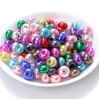 30/50/100 kom 15x9 mm više stilova akrilne perle s velikim rupama, ravne okrugle labave razmaknice za dodatke za izradu nakita „uradi sam“