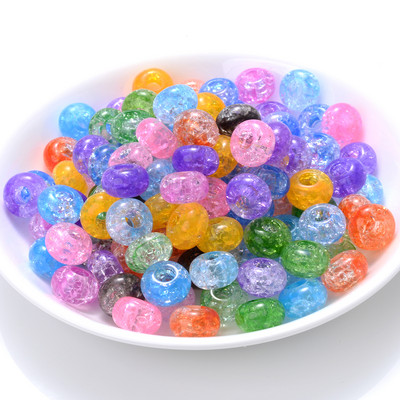 30/50/100 kom 15x9 mm više stilova akrilne perle s velikim rupama, ravne okrugle labave razmaknice za dodatke za izradu nakita „uradi sam“