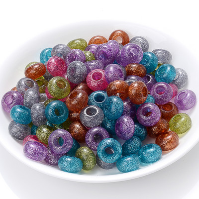 30/50/100 kom 15x9 mm više stilova akrilne perle s velikim rupama, ravne okrugle labave razmaknice za dodatke za izradu nakita „uradi sam“