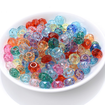 30/50/100 kom 15x9 mm više stilova akrilne perle s velikim rupama, ravne okrugle labave razmaknice za dodatke za izradu nakita „uradi sam“