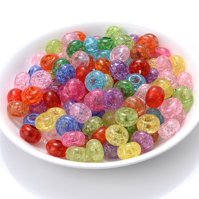 30/50/100 kom 15x9 mm više stilova akrilne perle s velikim rupama, ravne okrugle labave razmaknice za dodatke za izradu nakita „uradi sam“