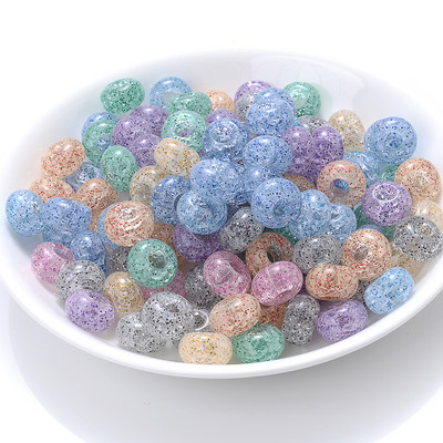 30/50/100 kom 15x9 mm više stilova akrilne perle s velikim rupama, ravne okrugle labave razmaknice za dodatke za izradu nakita „uradi sam“