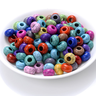 30/50/100 kom 15x9 mm više stilova akrilne perle s velikim rupama, ravne okrugle labave razmaknice za dodatke za izradu nakita „uradi sam“