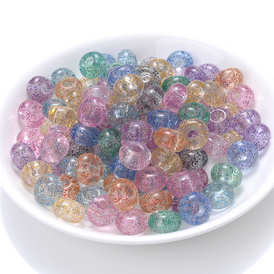 30/50/100 kom 15x9 mm više stilova akrilne perle s velikim rupama, ravne okrugle labave razmaknice za dodatke za izradu nakita „uradi sam“