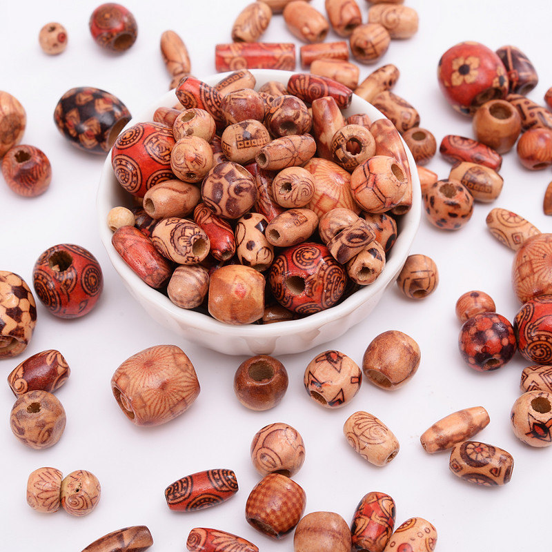 30/50/100 kom/lot Vintage Perle od prirodnog drva s velikim rupama Prikladne za narukvicu Ogrlica Šarm Labave drvene perle za odstojnike za izradu nakita svojim rukama