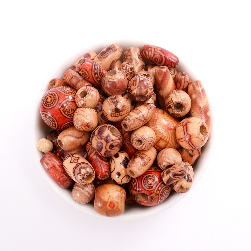 30/50/100 kom/lot Vintage Perle od prirodnog drva s velikim rupama Prikladne za narukvicu Ogrlica Šarm Labave drvene perle za odstojnike za izradu nakita svojim rukama